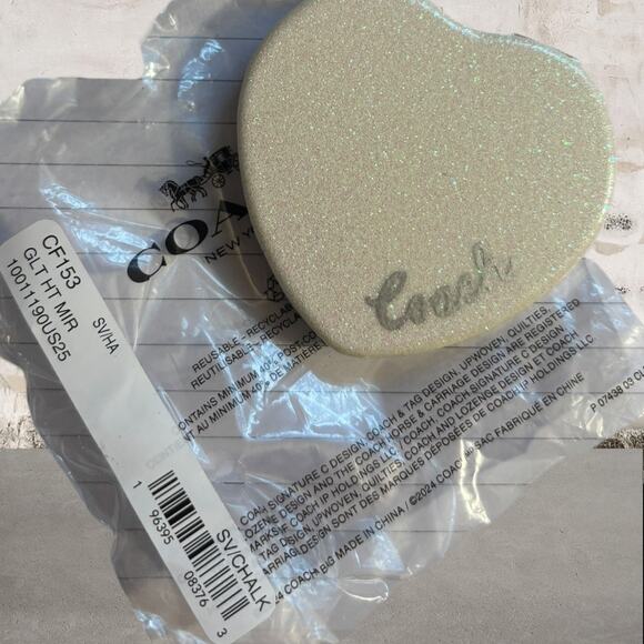 Coach Other - Coach NWT Glitter Heart Compact Mirror in White
